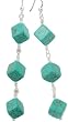 Funky & Chunky Turquoise Cube & Sterling Silver Earrings