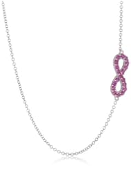 Sterling Silver Created Gemstone Infinite Sideway Necklace, 18"
