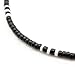 Black Coco Bead Hawaiian Surfer Necklace with White Puka Shell Accents, Barrel Lock