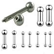 Surgical Steel Externally Threaded Barbell 18G - Length: 5/16 - Sold as a Pair