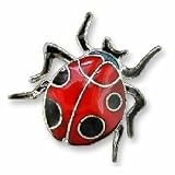 Clearly Charming Ladybug Sterling Silver and Enamel Pin