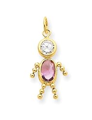 14k Gold June Boy Birthstone Charm