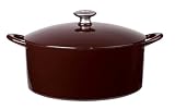 Mario Batali 6-Quart Italian Essentials Enamel-on-Cast-Iron Pot, Espresso