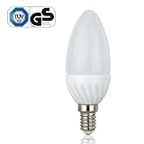 Lighting EVER T2 3 Watt LED Kerzenlampe, Ersetzt 30W Gl�hlampe, E14 Boden, Samsung LED, Kronleuchter, Wandleuchten