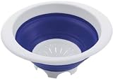 Progressive International 5 Quart Collapsible Colander, Blue and White