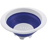 Progressive International 5 Quart Collapsible Colander, Blue and White