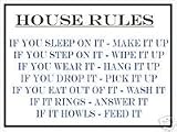 1776 FUNNY HOUSE RULES METAL ADVERTISING WALL SIGN RETRO ART