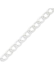 Sterling Silver Half round Wire Curb Chain - 18 Inch