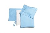 18 inch Doll Canopy Bed Linens -Sky Blue with White Accent