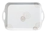 Premier Housewares 40 x 26 cm Melamine Tray with Handles, Latte Swirls