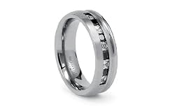 Titanium Ring Satin High Polish with Black/White CZ 7mm