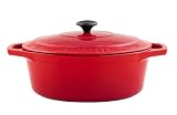 Chasseur Cast Iron 29cm, 3.8ltr Oval Chilli Red Casserole