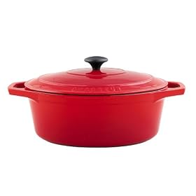 Chasseur Cast Iron 31cm, 4.8ltr Oval Chilli Red Casserole