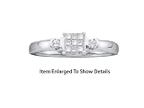 Stunning 14k. White Gold Invisible Set 1/7ct. Diamond Promise Ring