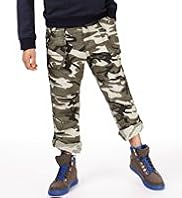 Pure Cotton Camouflage Roll Up Trousers
