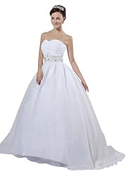 A-line Strapless Natural   Waistline Floor Length Sweetheart  Lace Beaded Organza  Ball Gown  Dress