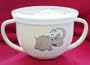 Snack-Trap Elephant on a white cup