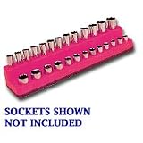 Tools & Hardware : Mechanics Time Saver 722 - 1/4 in. Drive Magnetic Hot Pink Socket Holder 4-14mm - Mechanic's Time Savers - 722
