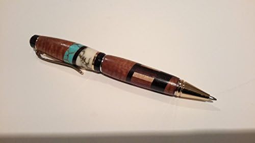 One-of-a-kind Curly Koa Wood Pen - Segmented Design - Handmade in Volcano Village, Big Island of Hawaii
