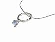 Sterling Silver CZ March Birthstone Ring Necklace with 18" Figaro Chain