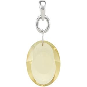 Genuine Lime Quartz Pendant with 18" chain necklace