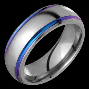 Sparklia – size 6.50 Titanium Ring with Multicolor Grooves. Choose your Color for Free!