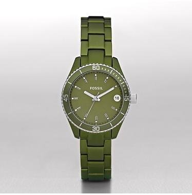 Fossil Mini Stella Aluminum Green Dial Watch