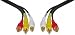 Stereo / VCR RCA Cable, 2 RCA (Audio) + RCA RG59 Video Gold Plated, 6 ft