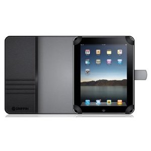Black Leather case , black Car charger, black Wall charger, Screen protector , clip on earphone accessory bundle for Ipad NEW.
