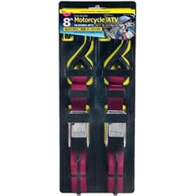 Keeper 05716 2-pk 8' Motorcycle and ATV Tie Down with river Buckle, w/built in Soft Tie profession and Vinyl Coated S-Hooks