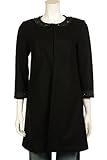 IMAGE OF DKNY Women's Black Wool Beaded Long Evening Coat, 6
