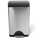 IMAGE OF simplehuman 30-Liter /8-Gallon Rectangular Step Trash Can, Brushed Stainless Steel