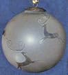 Frosted Glass Reindeer Ornaments 4"D Set / 4
