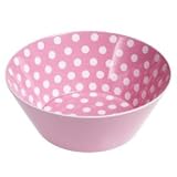 Pink melamine polka dot bowl