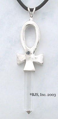 Crystal Ankh Necklace - Sterling Silver Egyptian Jewelry