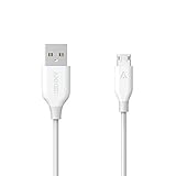Anker PowerLine Micro USB ケーブル【高耐久ケブラー繊維】急速充電 高速データ転送対応 数千回以上の折り曲げテスト Samsung、Nexus、LG、 Motorola、Android スマートフォン他対応 (ホワイト 1.8m)