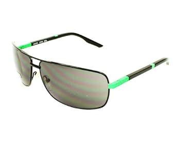 Click here to buy Diesel 55dsl Sunglasses - Tomtom QTAE5 Metal - Acetate Black - Green Grey by Diesel.