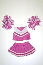 Pink and White Cheerleader Outfit fits most Webkinz, Shining Star and 8" - 10" Make Your Own Stuffed Animals