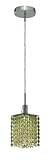 Elegant Lighting 1281D-R-S-LP/RC Mini 8-Inch High 1-Light Chandelier, Chrome Finish with Light Peridot (Light Green) Royal Cut RC Crystal
