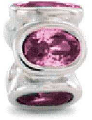 Zable(tm) Sterling Silver Bezel Set Ovals June Bead / Charm