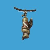 Antique Brass Eel & Tank Pendant