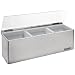 San Jamar B6183L EZ-Chill Stainless Steel Garnish Center with 1qt Inserts, 18" Width x 5-7/8" Height x 5-3/8" Depth