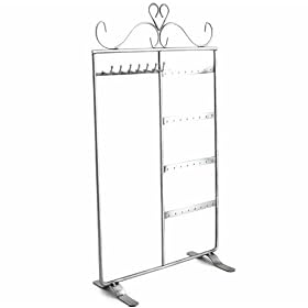 Earring Necklace Display / holder / Hanger / Jewelry Display Rack Metal Vintage Silver Color