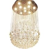 Lite Source LS-19582 Ten Light Egyptian Crystal Chandelier with Circular Chrome Base