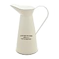 CREAM WHITE ENAMEL COUNTRY FLOWER JUG