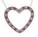 1/4CT Ruby & Diamond Heart Pendant Necklace in Solid White Gold