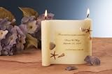 Beach Seashell Personalized Scroll Candle - Large