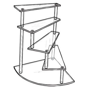 Acrylic Spiral Stairway Display Steps