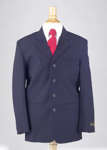 New Boys Single Breasted (SB) Navy Blue Dress Suit - Four (4) Button - Sizes 4 to 20 Regular and Husky