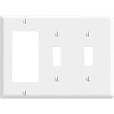 Leviton 80421-W Triple-Gang Combination Wall Plate (1 Decora/2 Toggle), White